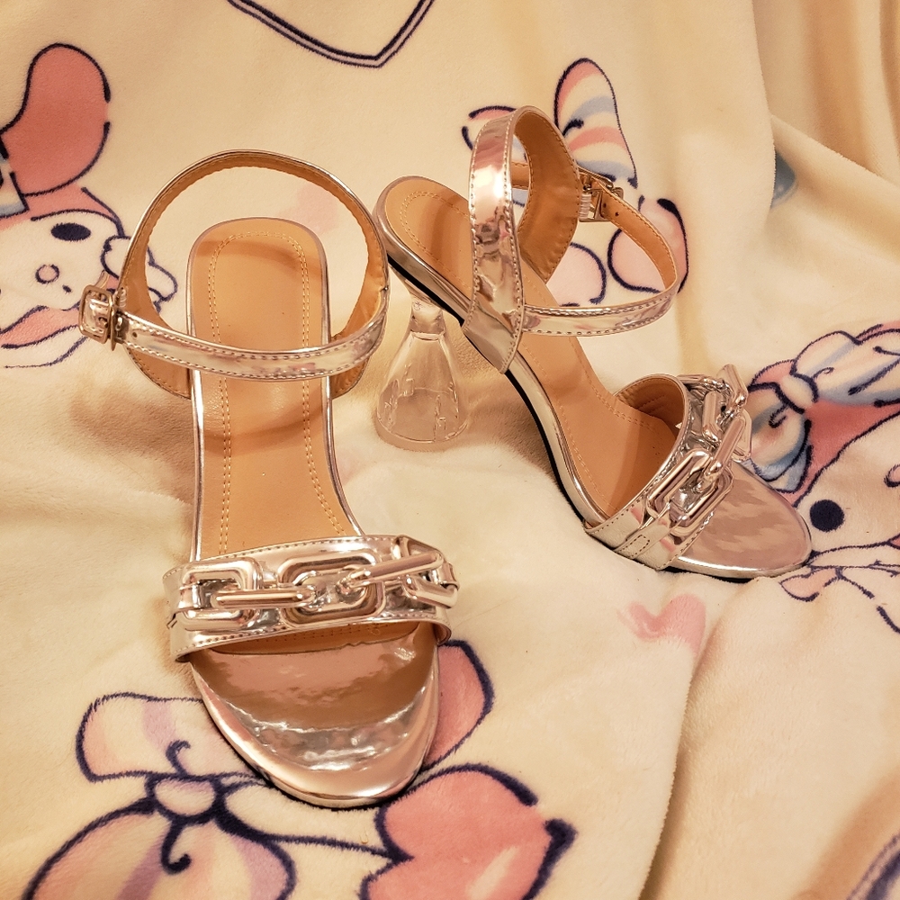 Silver Chain Sandal High Heels